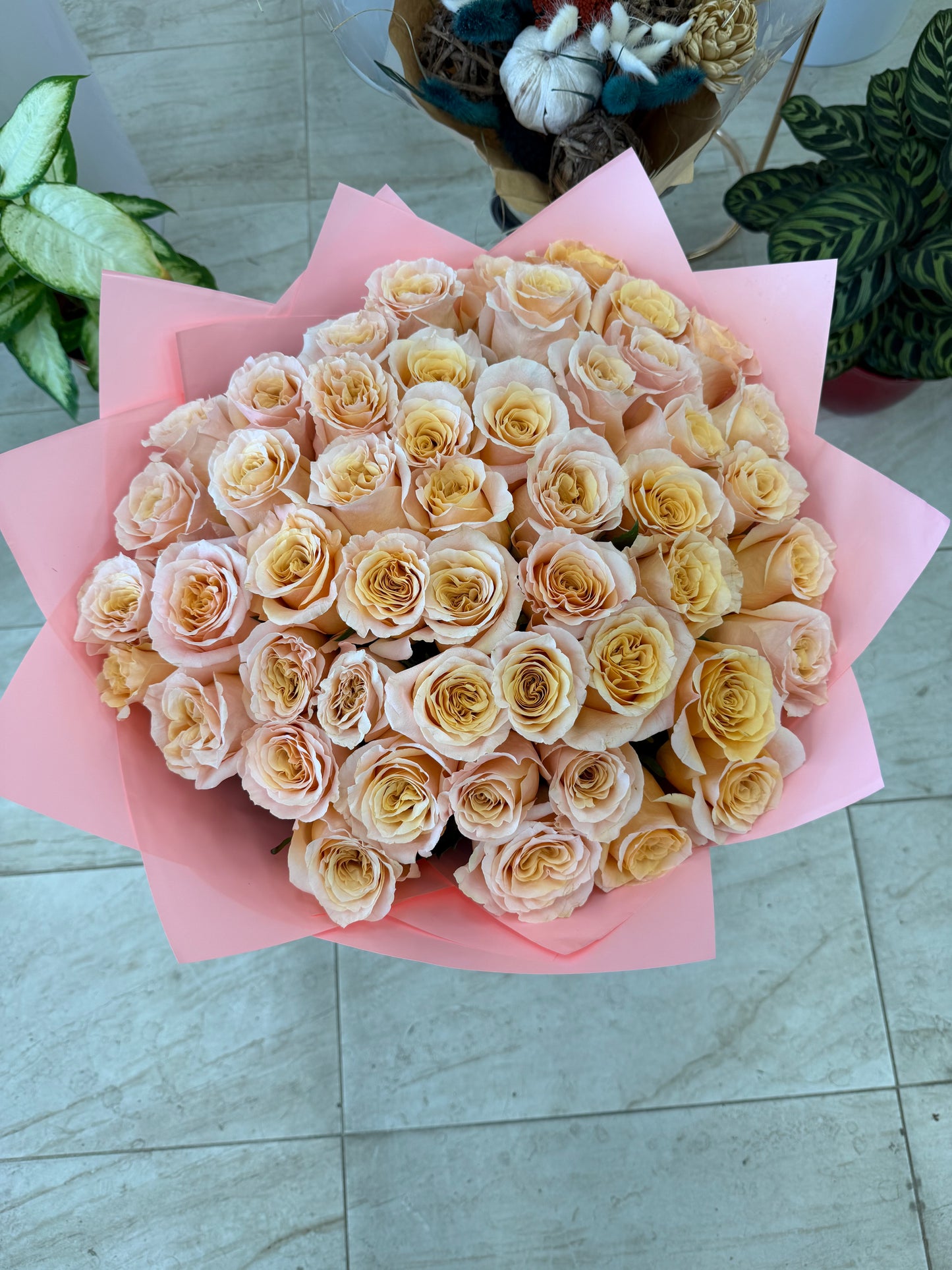 Peach Rose bouquet