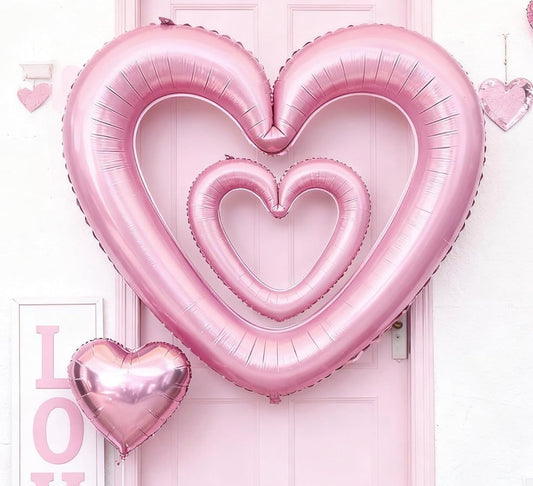 A Pink heart balloon, hollow out