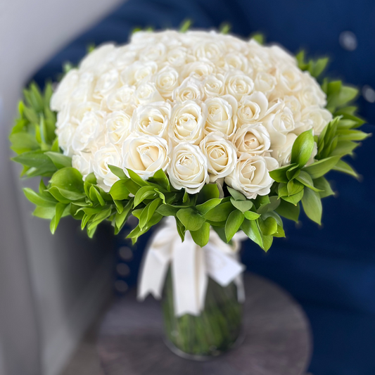 75 roses with greenery