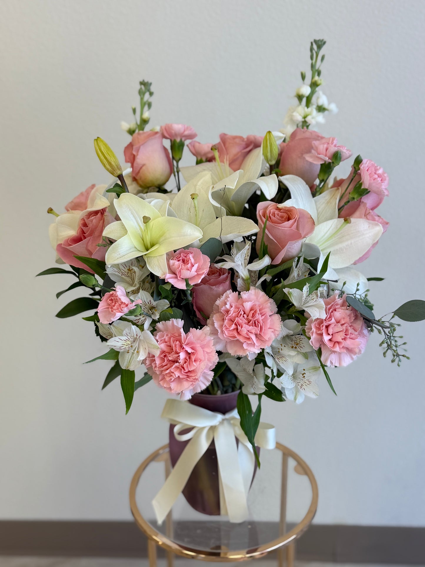 Blush Elegance-Premium Pink & White Floral Bouquet
