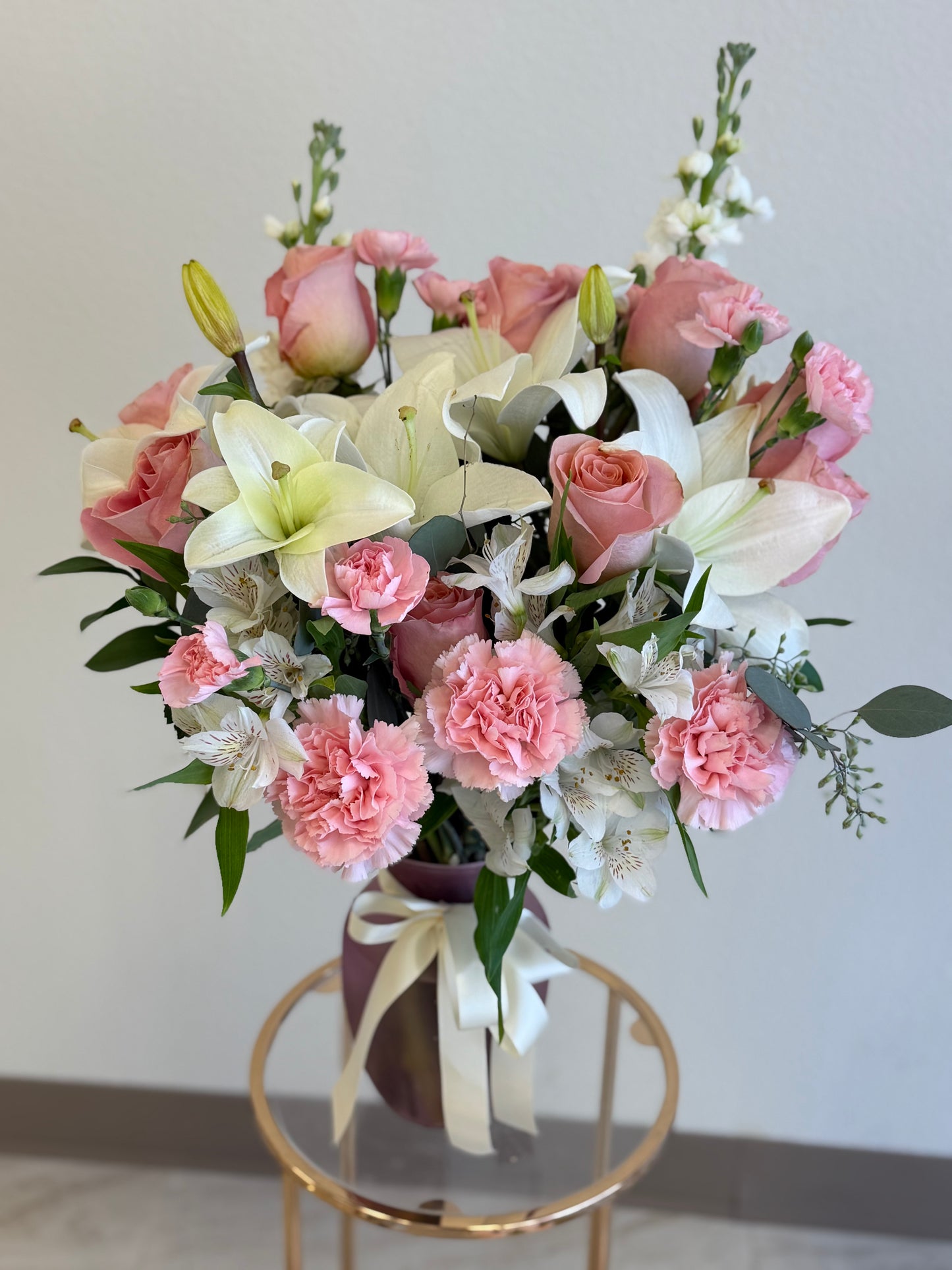 Blush Elegance-Premium Pink & White Floral Bouquet